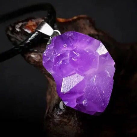 Natural Crystals Energy Multiplier Lucky Wealth Stone Necklace