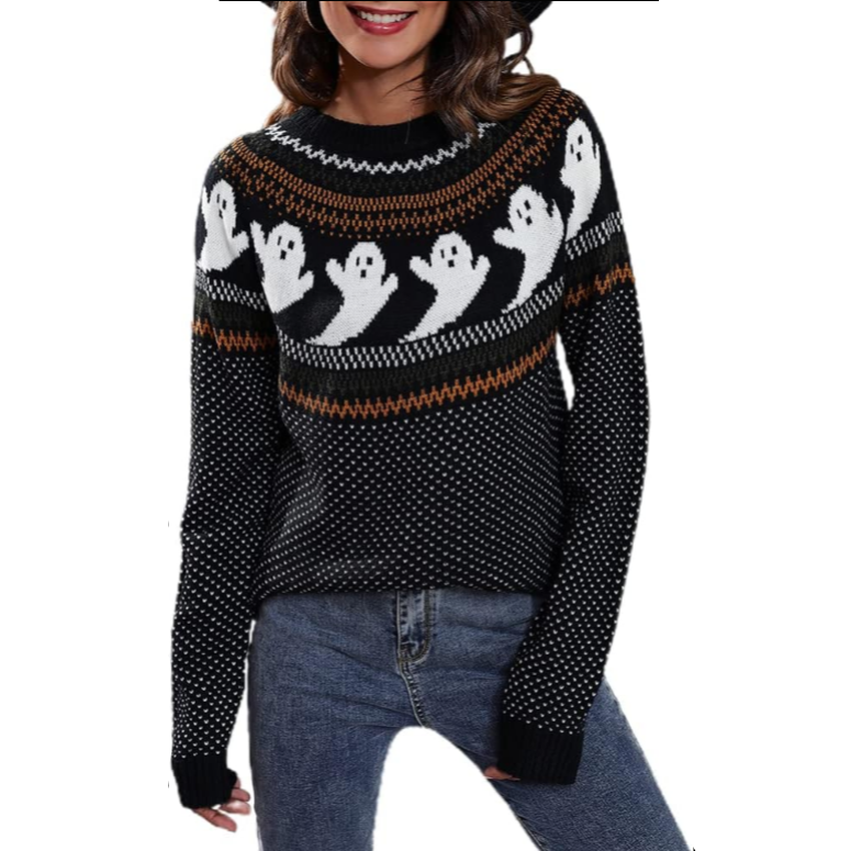 Women’s Casual Leopard Print Knitted Pullover Sweaters