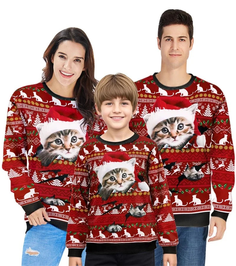 3D Print Funny Animal ELK Graphic Christmas Sweatshirt