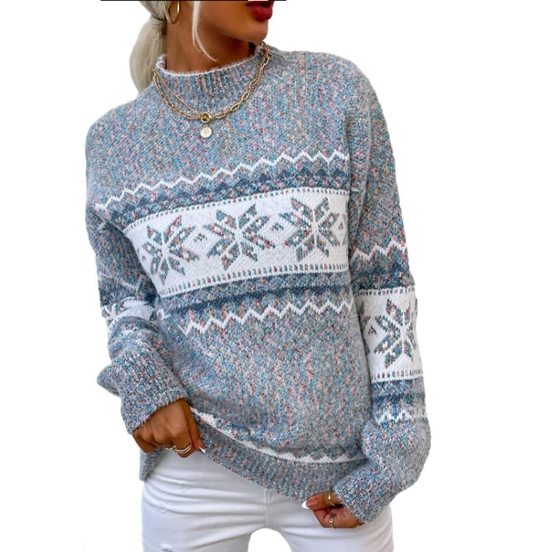 Women’s Casual Leopard Print Knitted Pullover Sweaters
