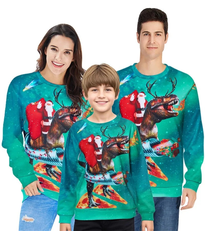 3D Print Funny Animal ELK Graphic Christmas Sweatshirt