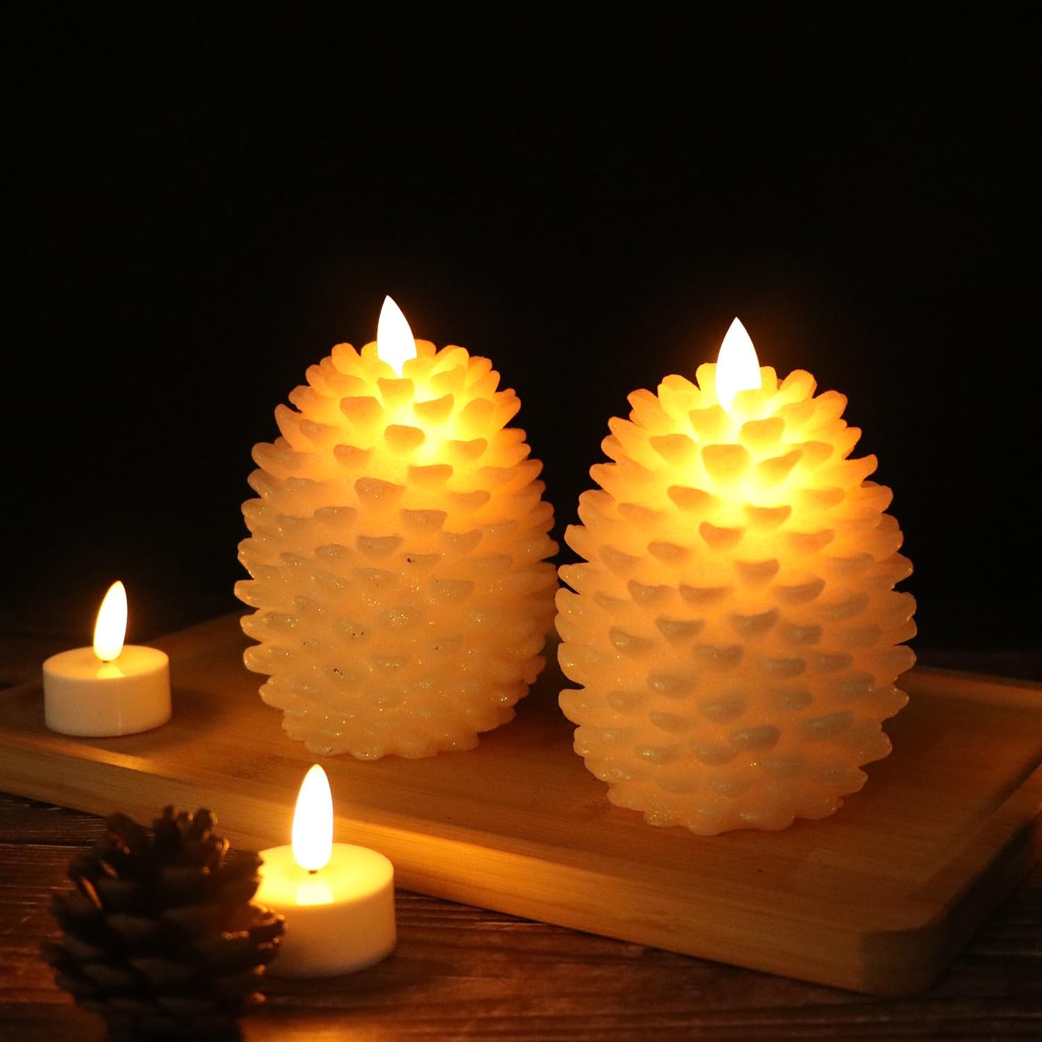 Flameless Candles with Timer, Battery Operated Flickering Wick