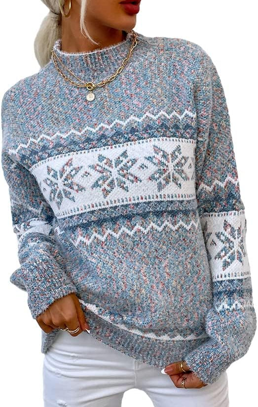 Women’s Casual Leopard Print Knitted Pullover Sweaters