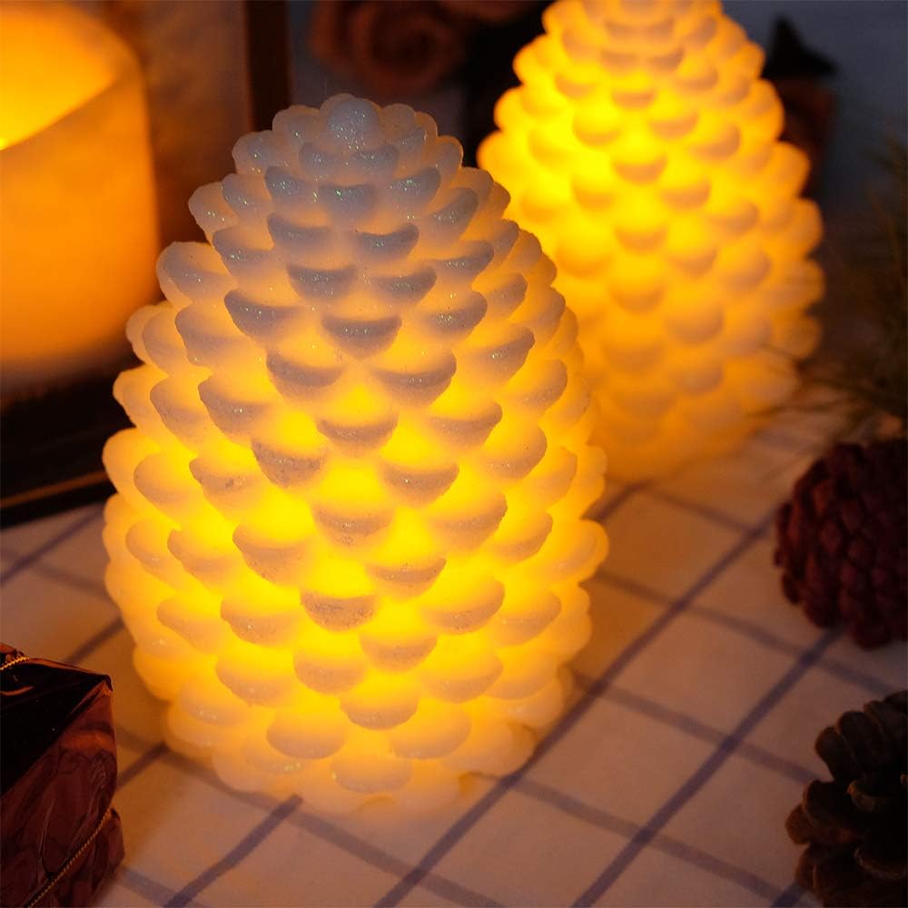 Flameless Candles with Timer, Battery Operated Flickering Wick