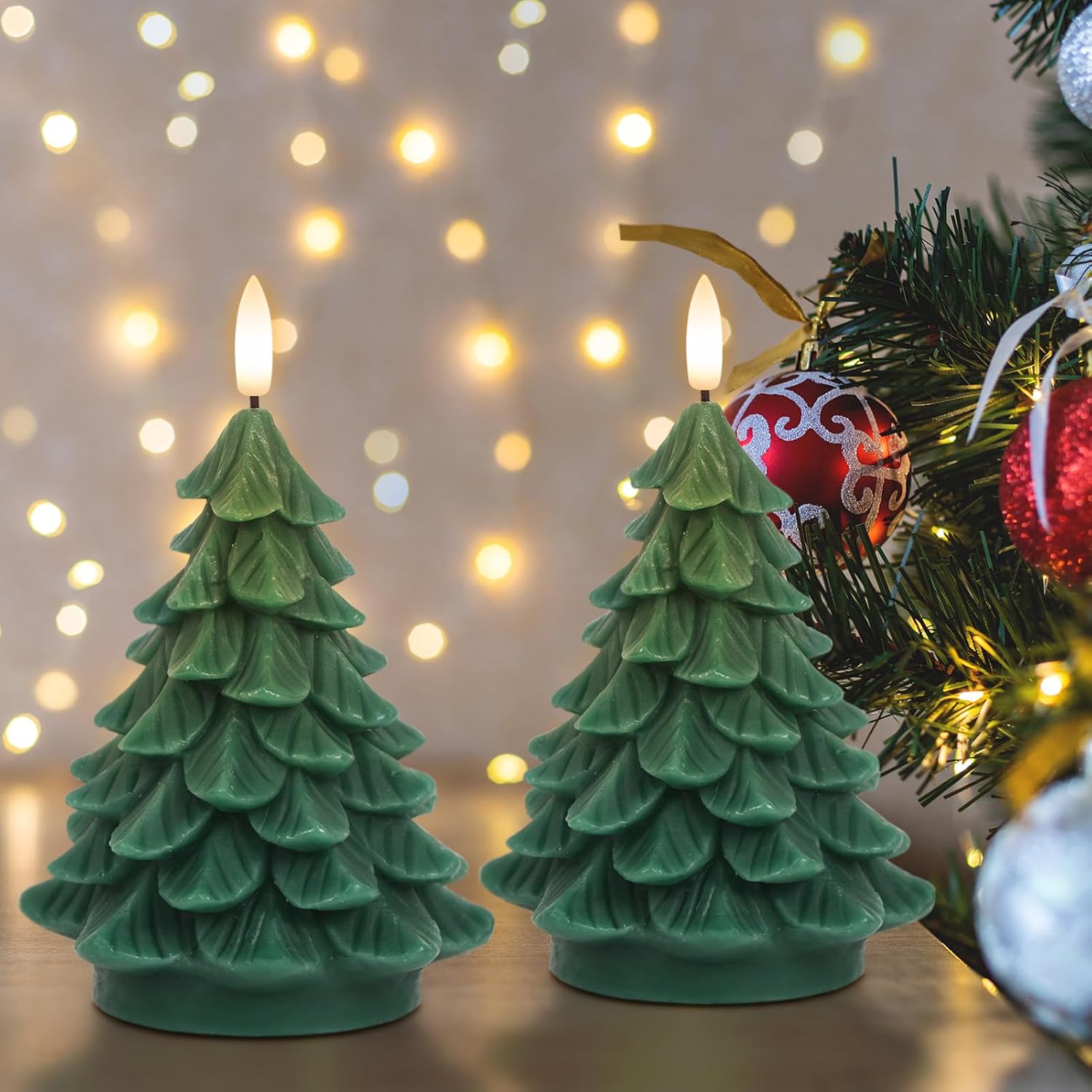 Flameless Candles with Timer, Battery Operated Flickering Wick