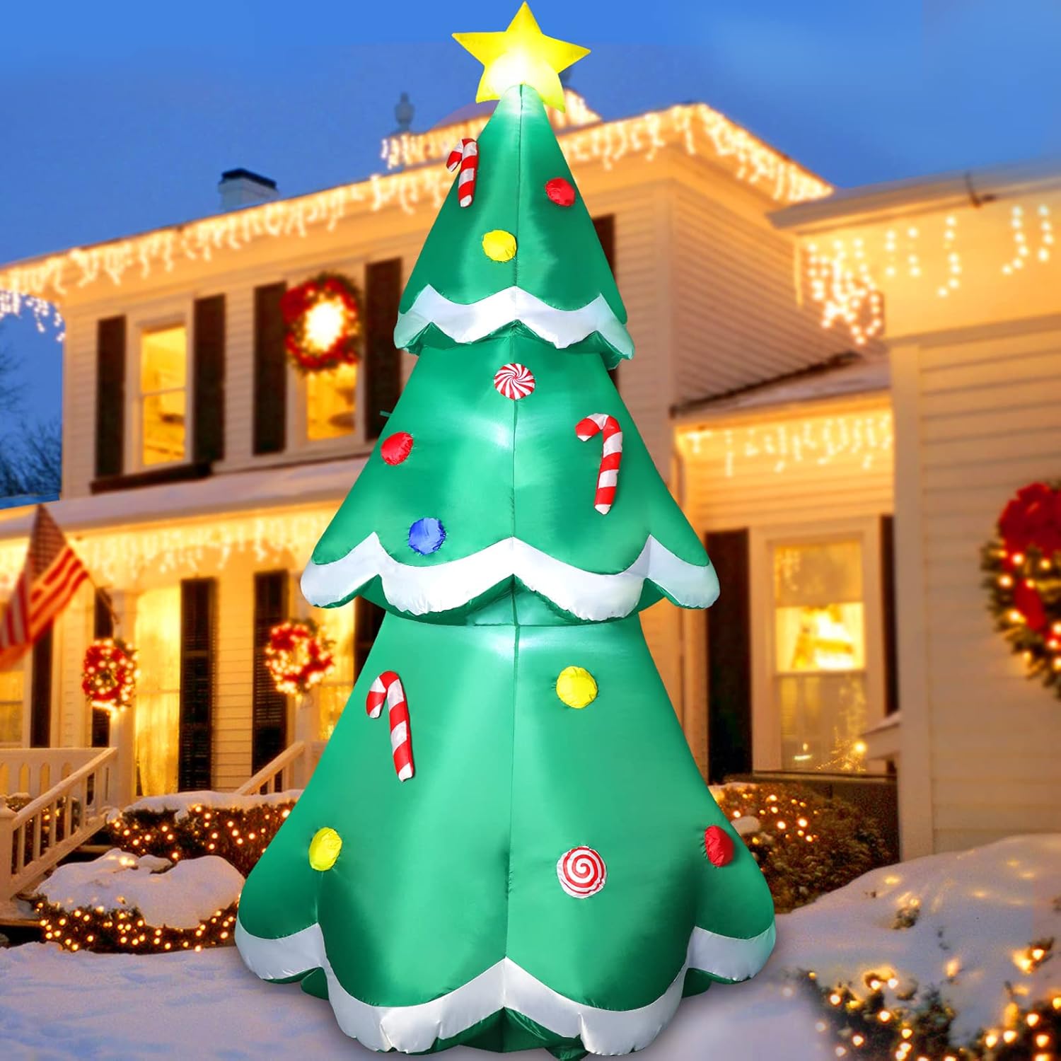 Christmas Inflatables Giant Snowman Outdoor Decorations