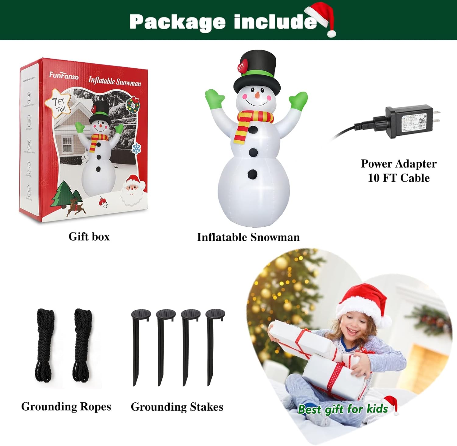 Christmas Inflatables Giant Snowman Outdoor Decorations