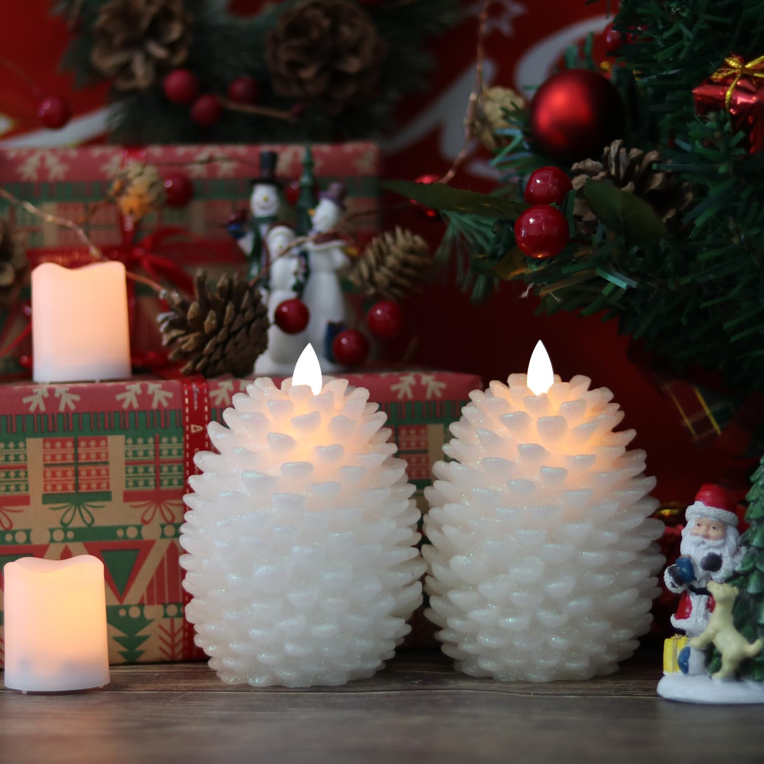 Flameless Candles with Timer, Battery Operated Flickering Wick