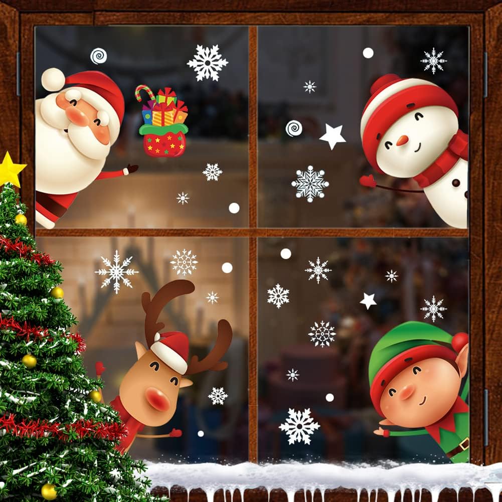 Christmas Snowflake Window Clings Stickers for Glass