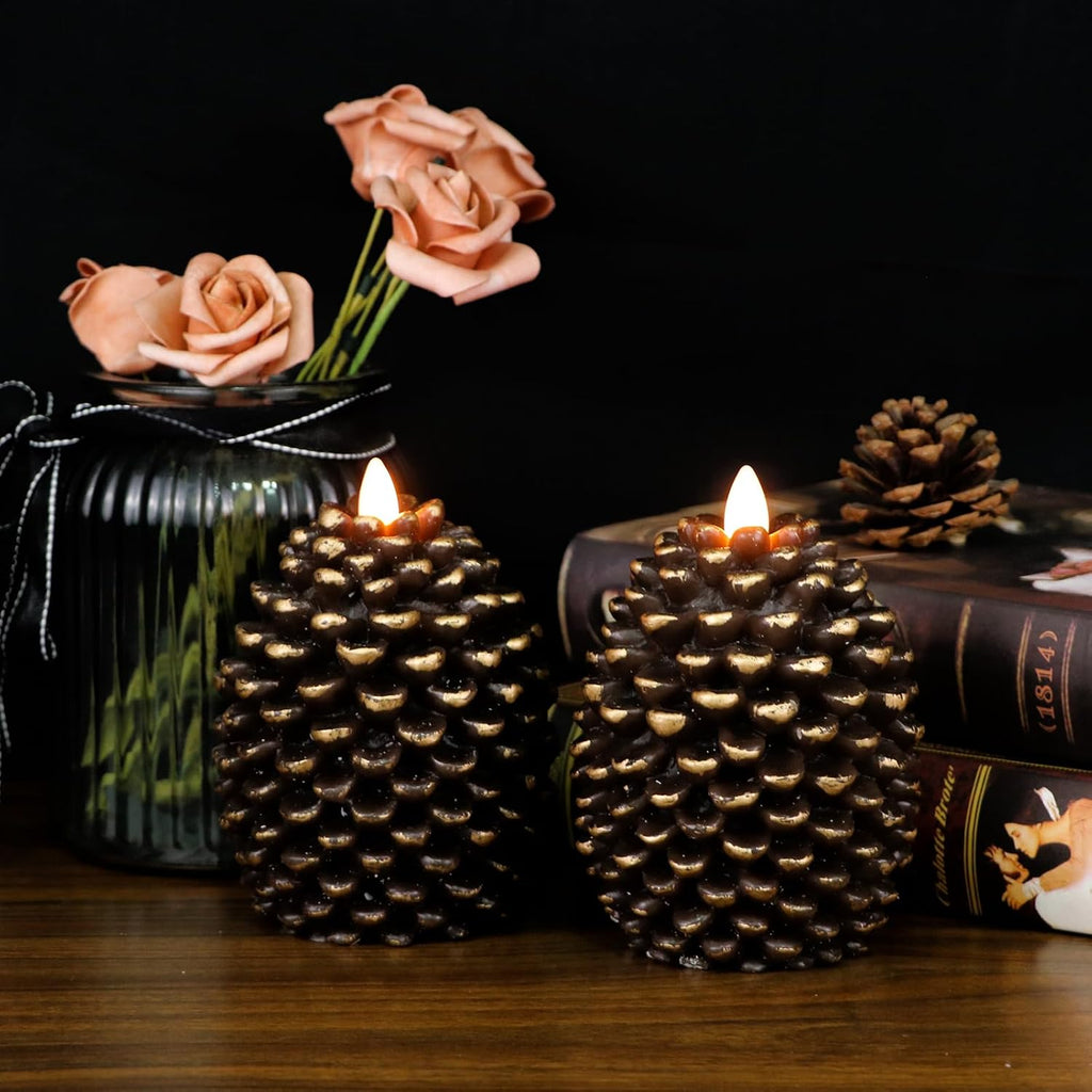 Flameless Candles with Timer, Battery Operated Flickering Wick