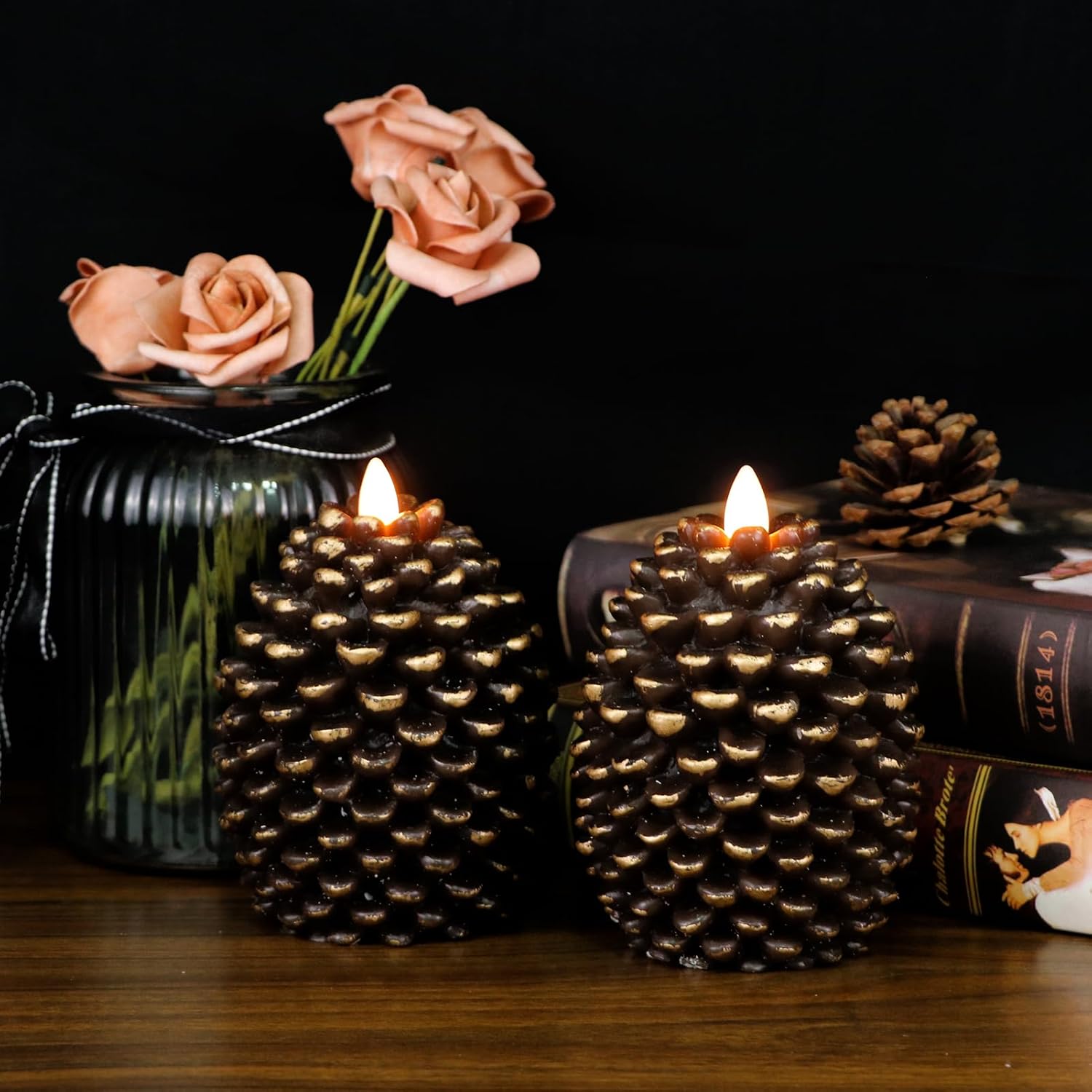 Flameless Candles with Timer, Battery Operated Flickering Wick