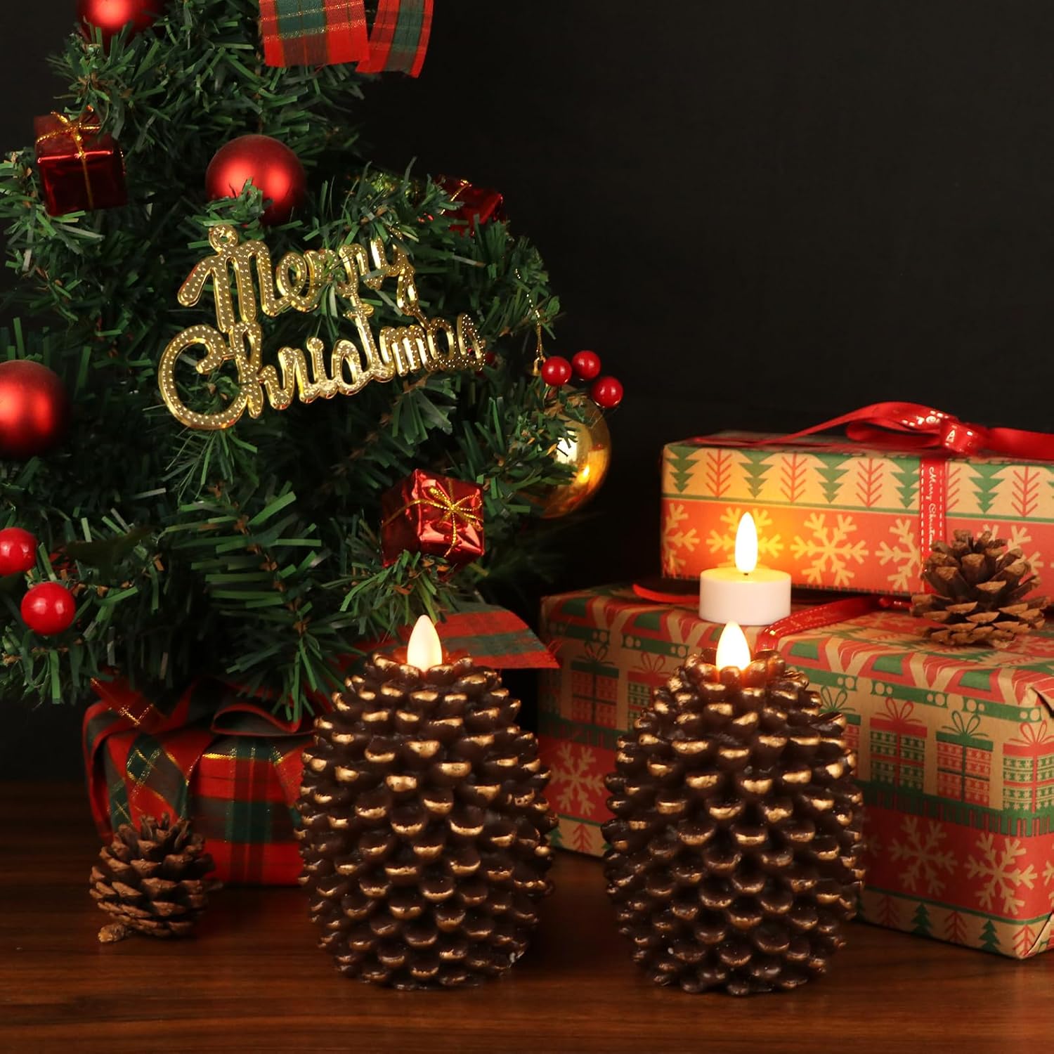 Flameless Candles with Timer, Battery Operated Flickering Wick