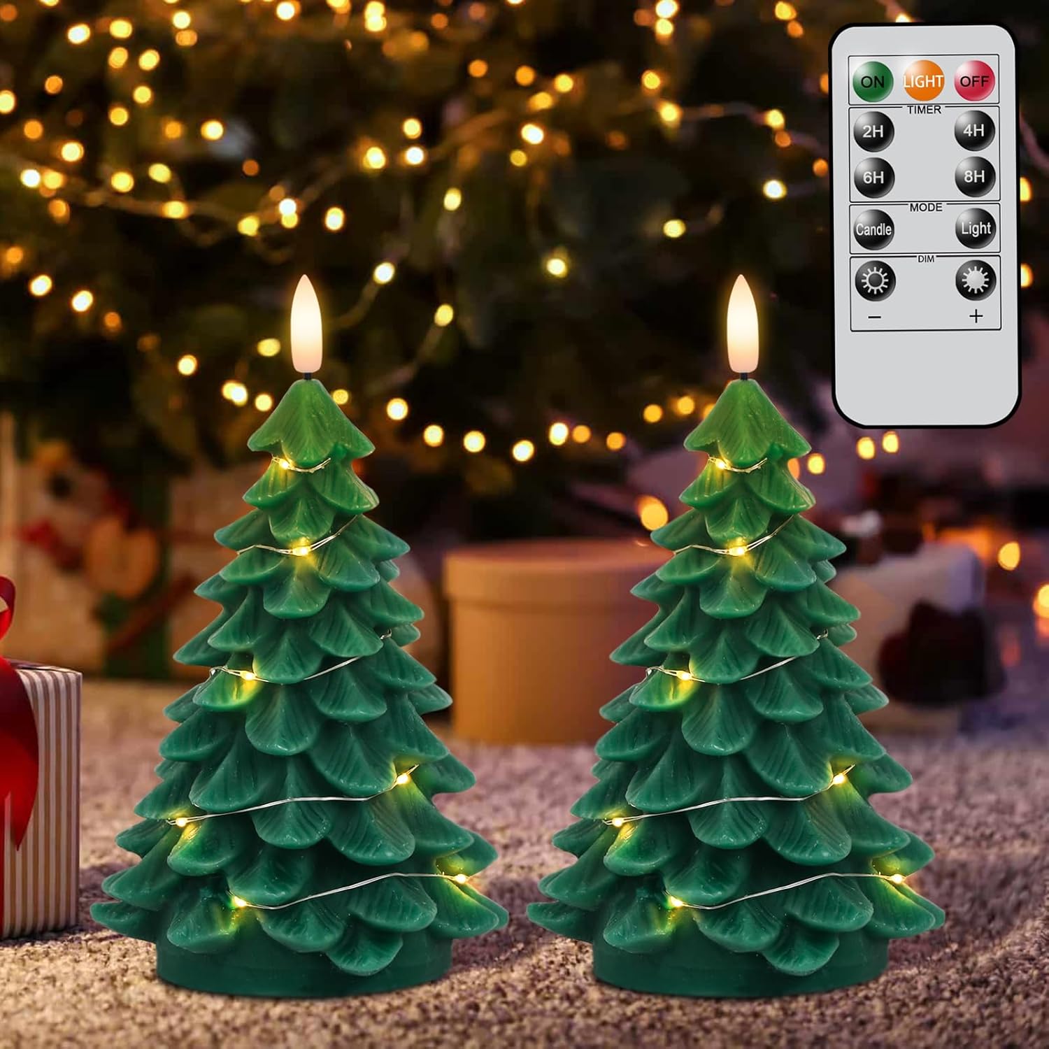 Flameless Candles with Timer, Battery Operated Flickering Wick