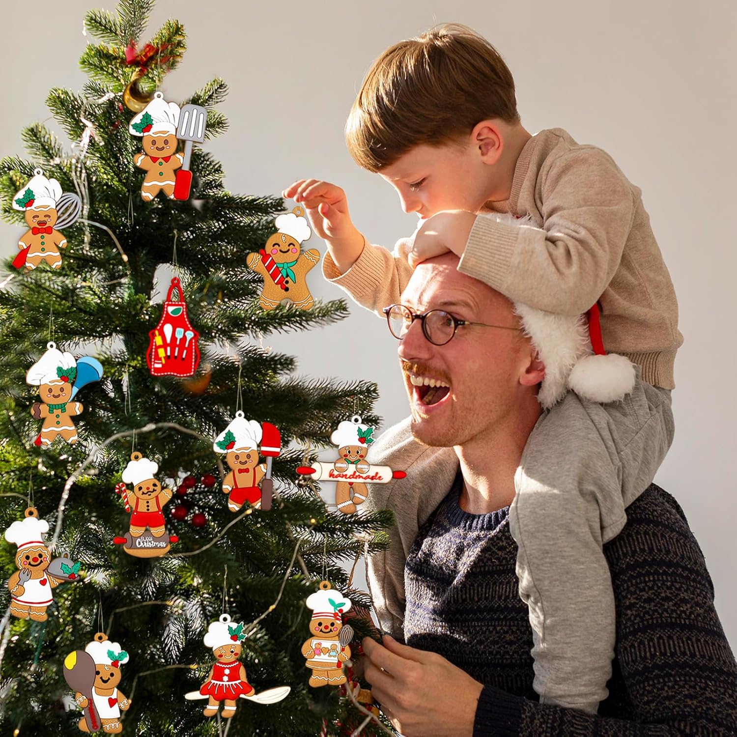 12pcs Gingerbread Man Ornaments Tree Hanging Decorations