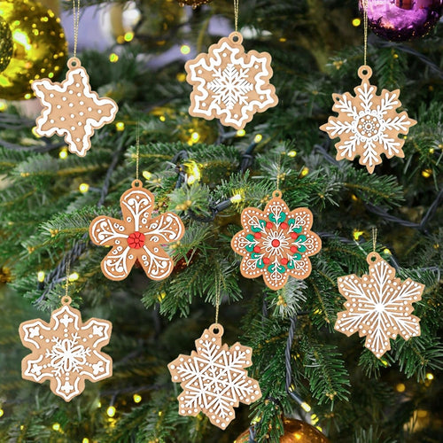 12pcs Gingerbread Man Ornaments Tree Hanging Decorations
