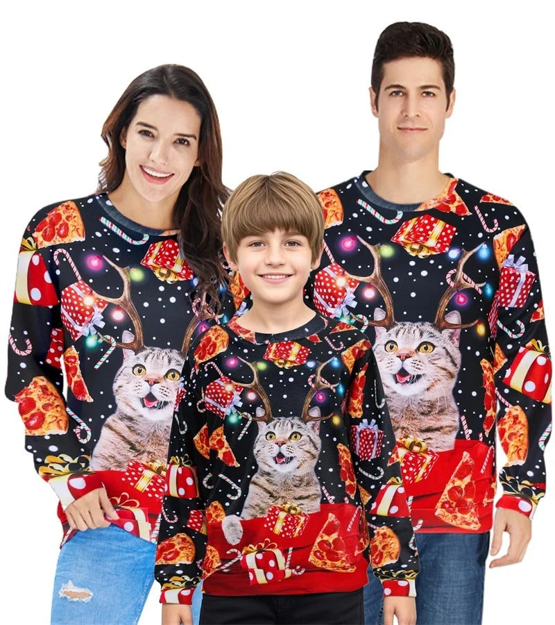 3D Print Funny Animal ELK Graphic Christmas Sweatshirt