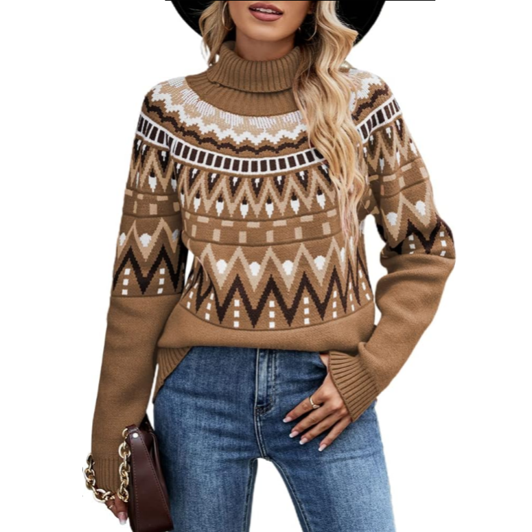 Women’s Casual Leopard Print Knitted Pullover Sweaters