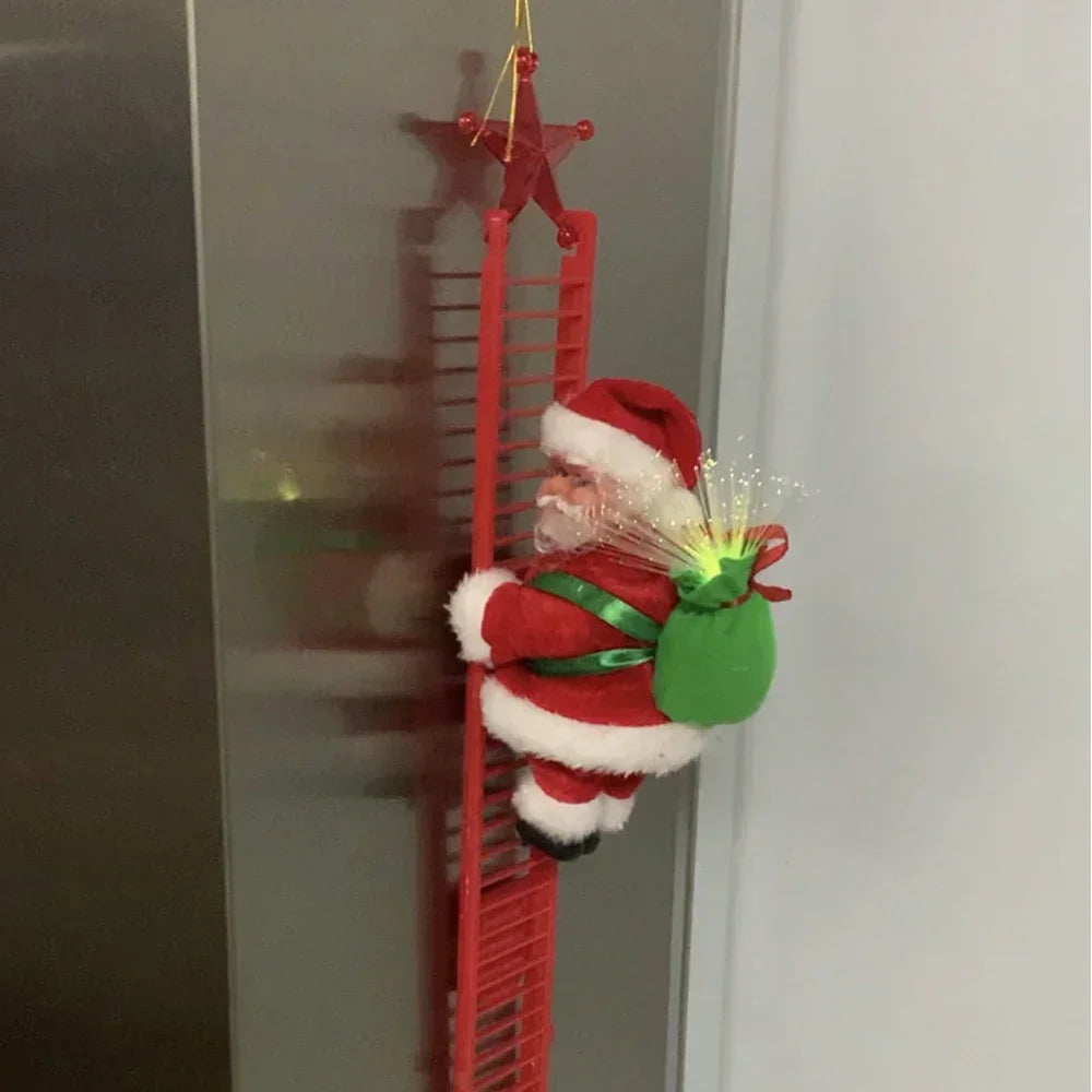 Electric Climbing Ladder Santa Claus Music Doll