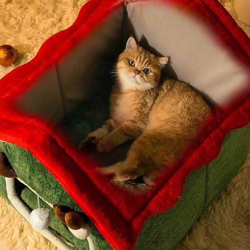 Christmas Cat Nest Dog Multifunctional House
