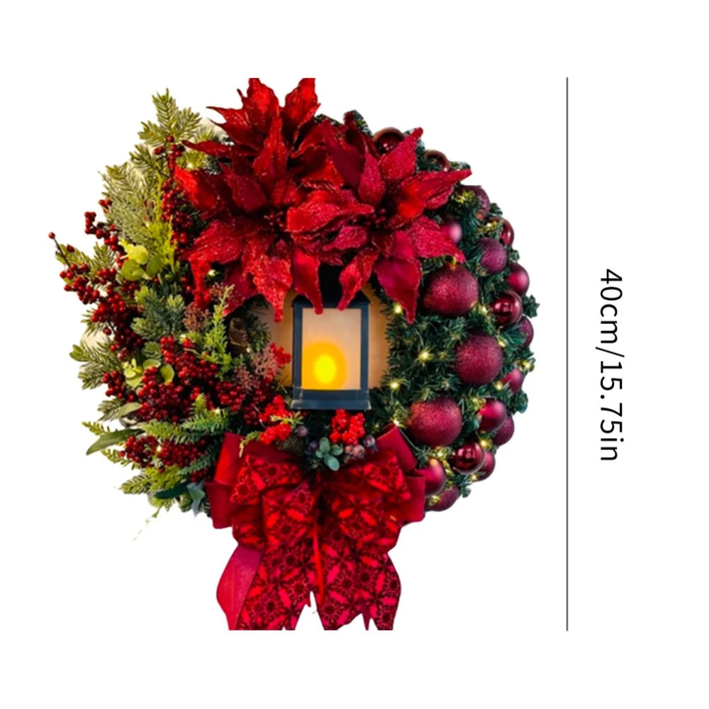 40CM Red Christmas Wreath Jesus Sacred Wreath Home Decoration