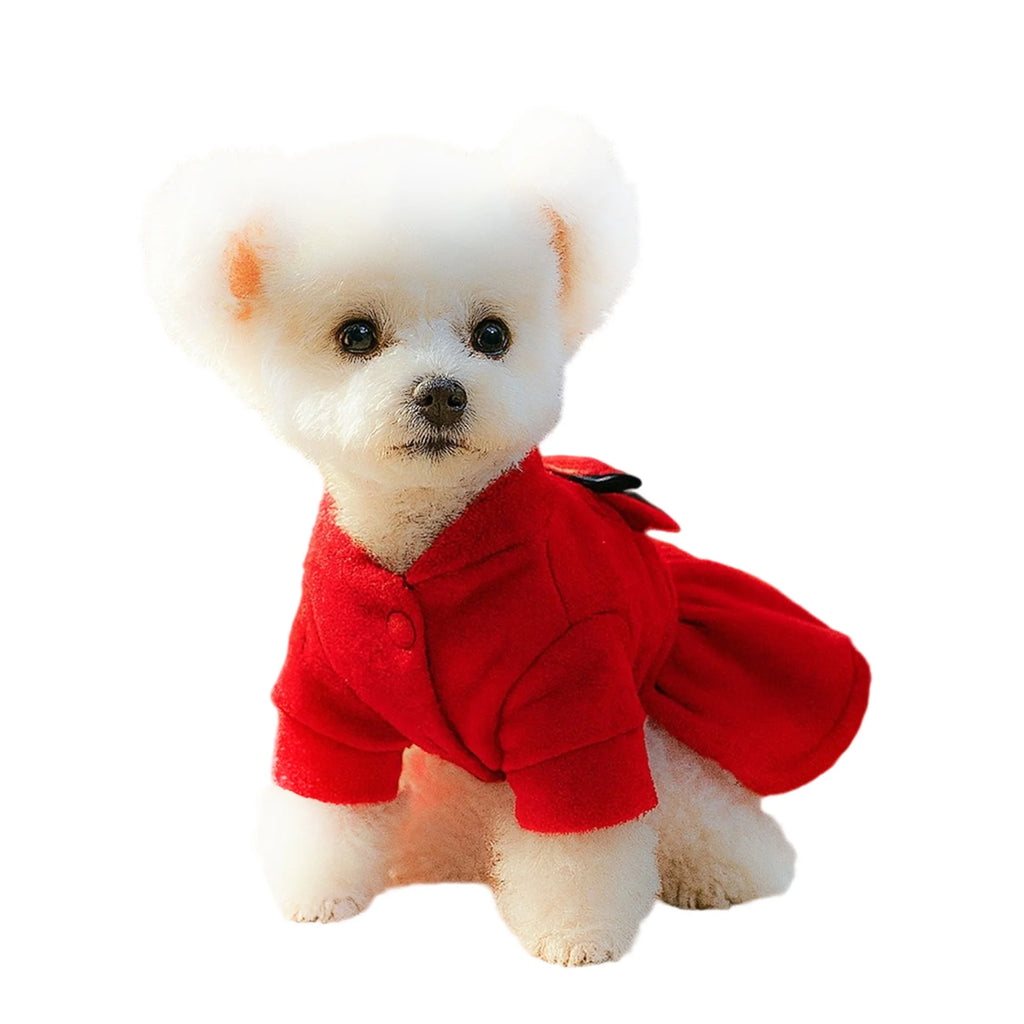 Christmas Dog Costume with Santa Hat and Jingle Bells