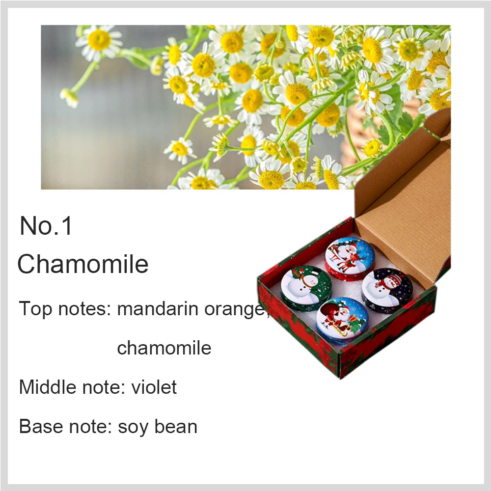 4pcs/box Christmas Fragrance Candles Scented Candles