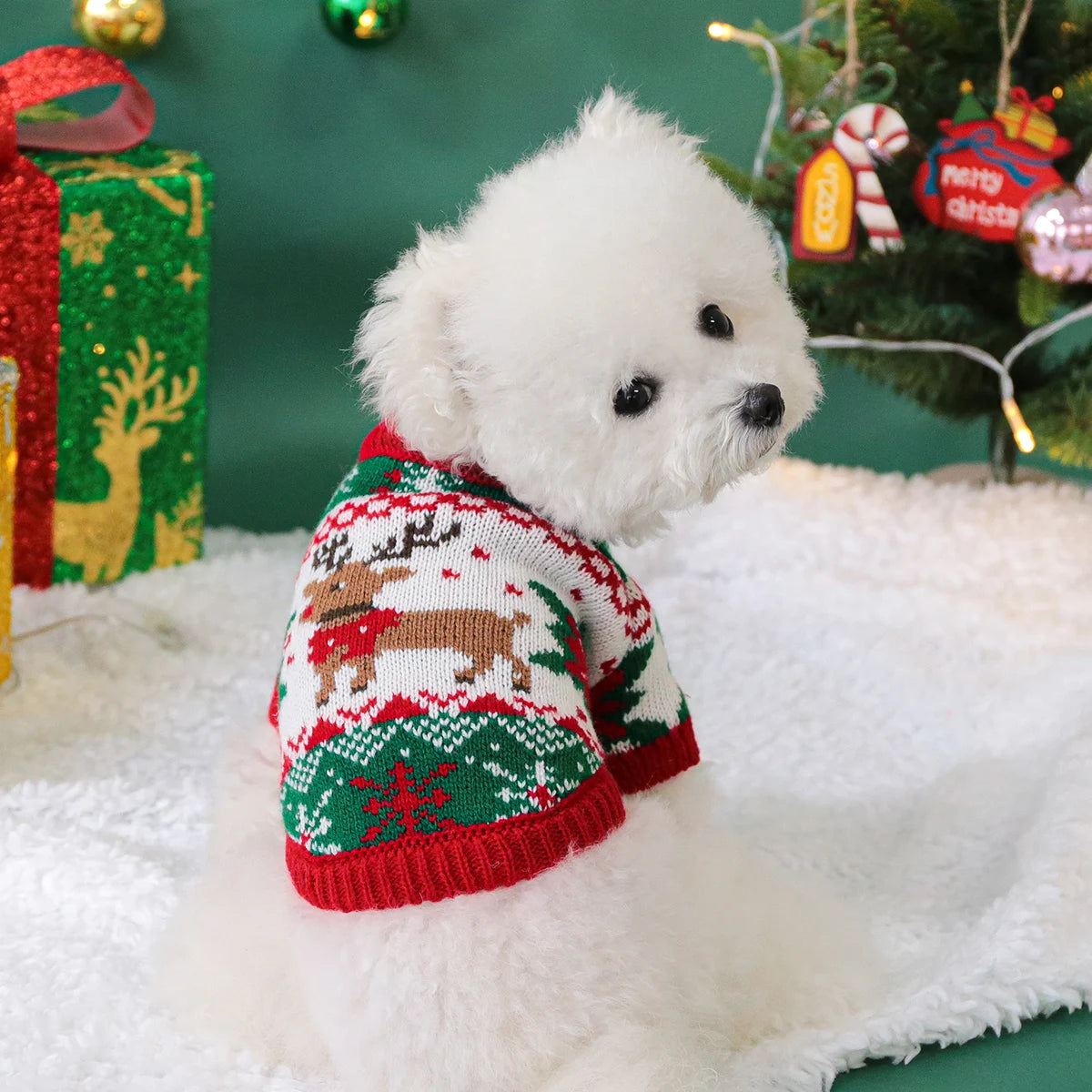 Pet Cute Christmas Rudolph Elk Sweater For Dog