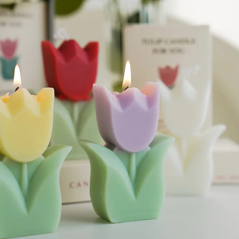 Cute Tulip Scented Candles, Simulated Plant Shapes