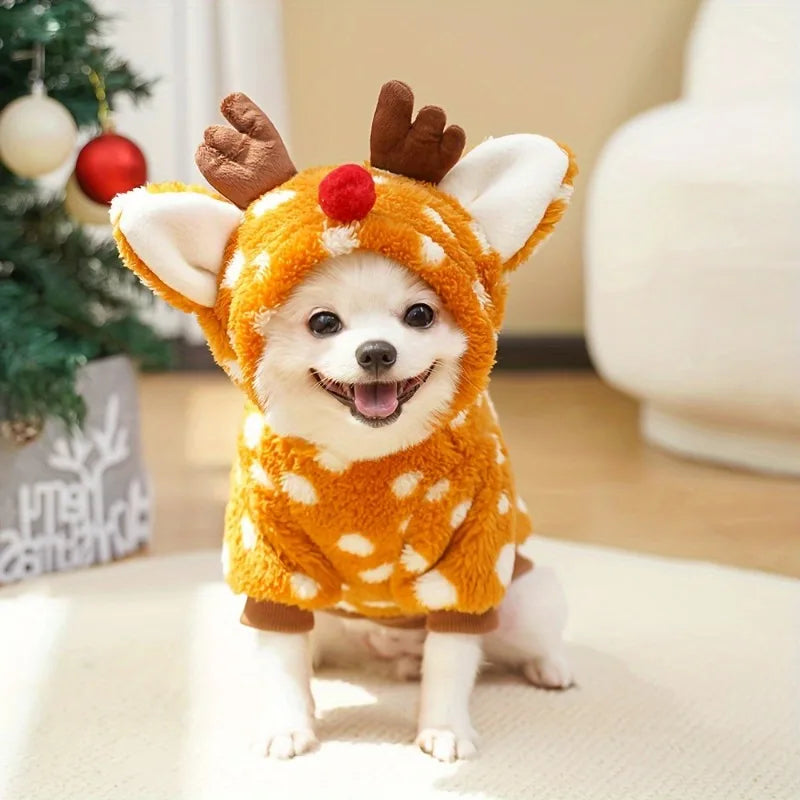 Adorable Reindeer Pet Costume with Hat