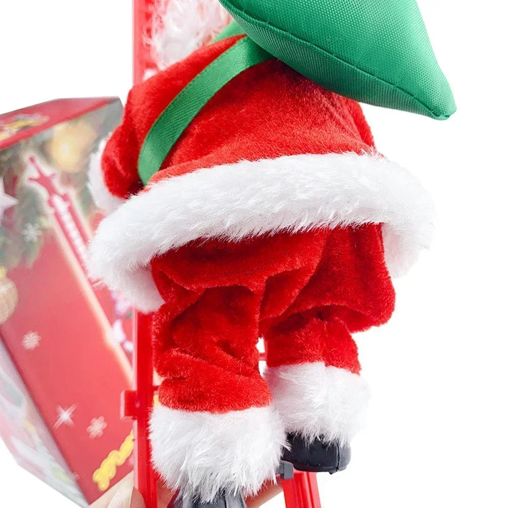 Electric Climbing Ladder Santa Claus Music Doll