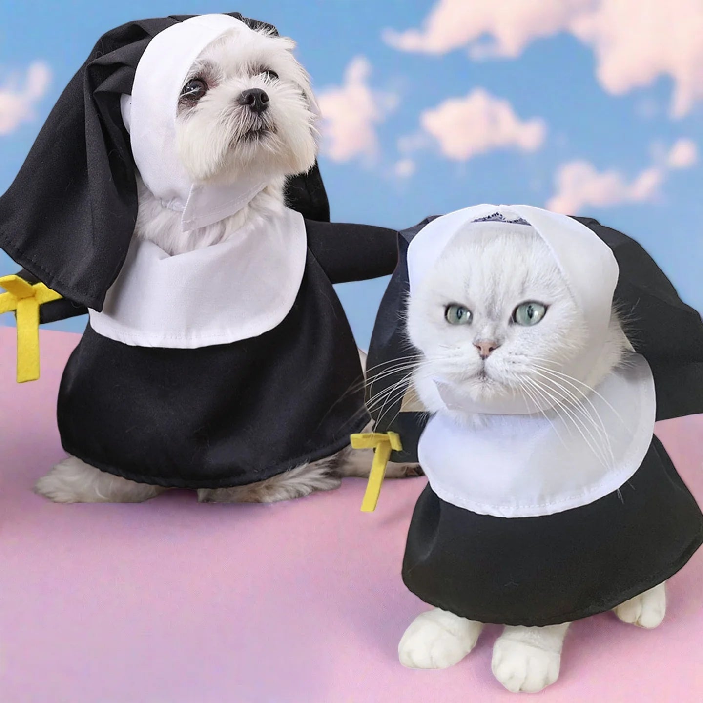 Transform Clothes Dog Breathable Nun Cloak Pet Costume