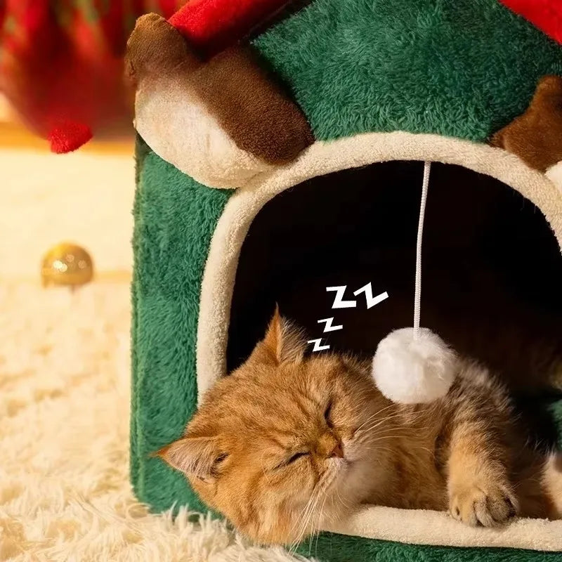 Christmas Cat Nest Dog Multifunctional House