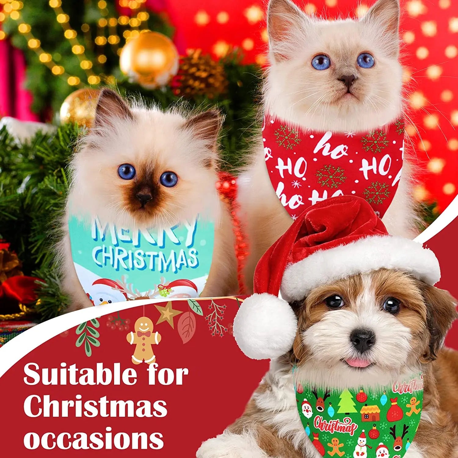 30 Pack Christmas Dog Bandana Fall Pets Scarf Triangle Bibs