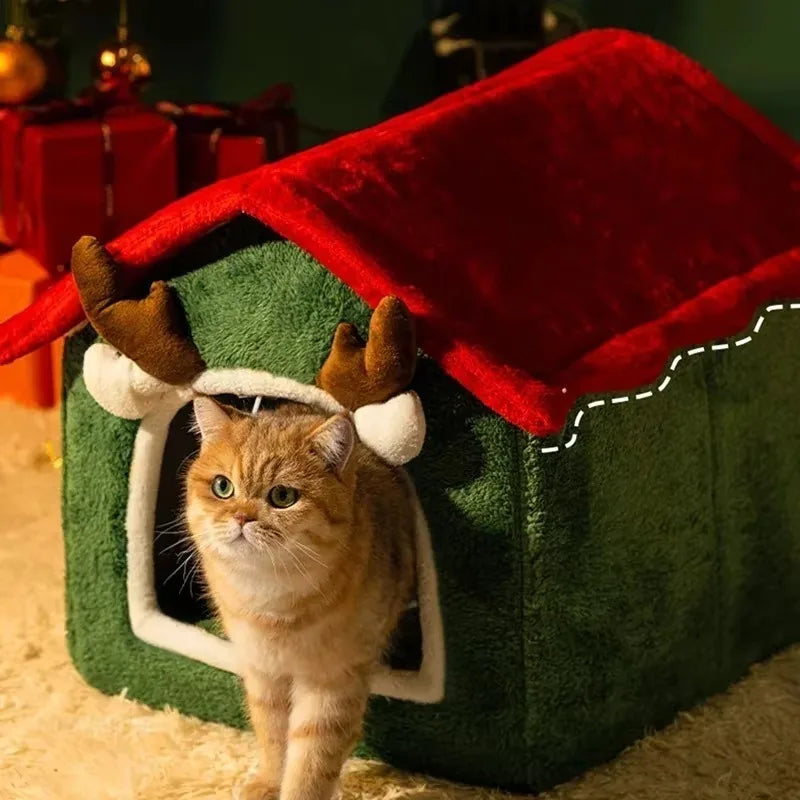 Christmas Cat Nest Dog Multifunctional House