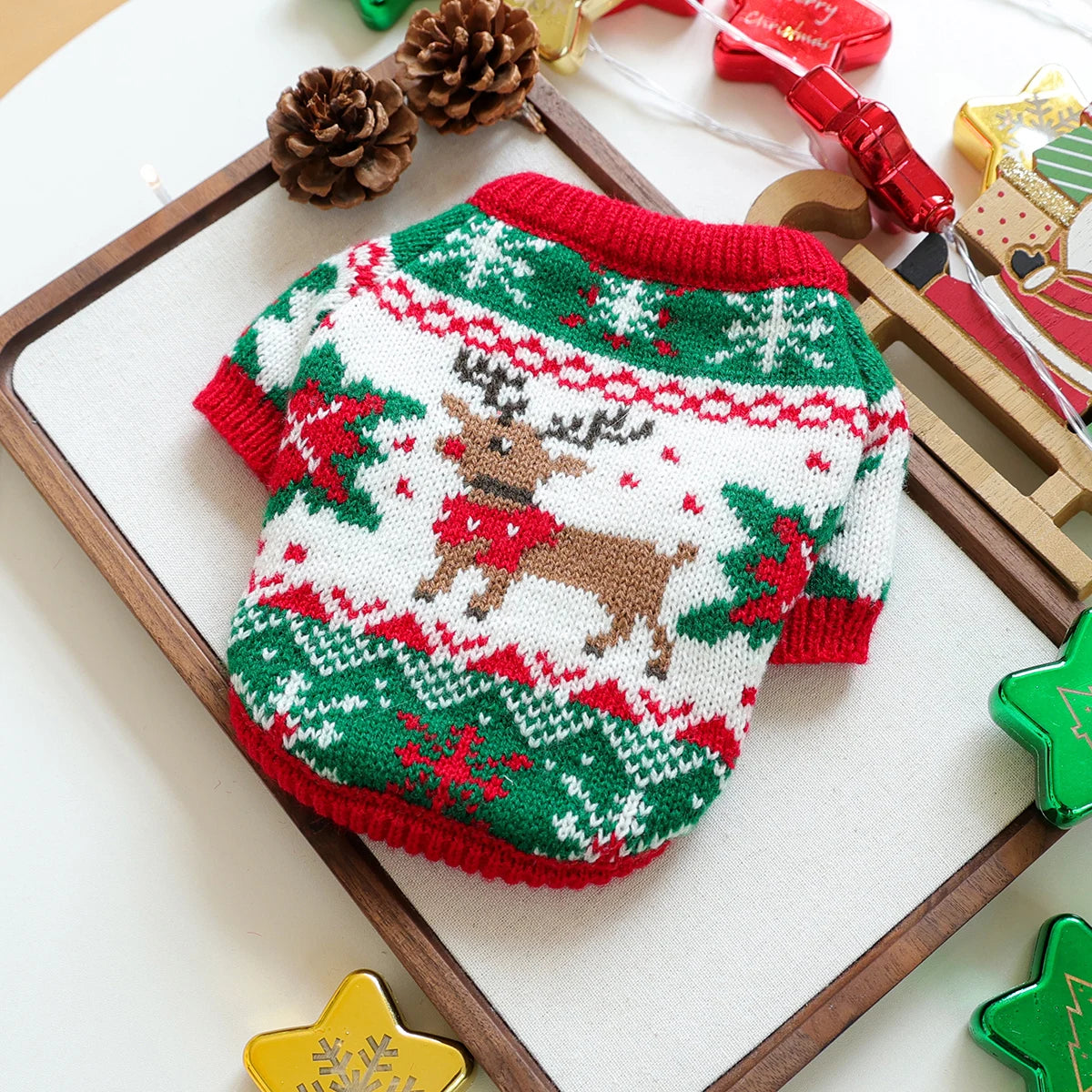 Pet Cute Christmas Rudolph Elk Sweater For Dog
