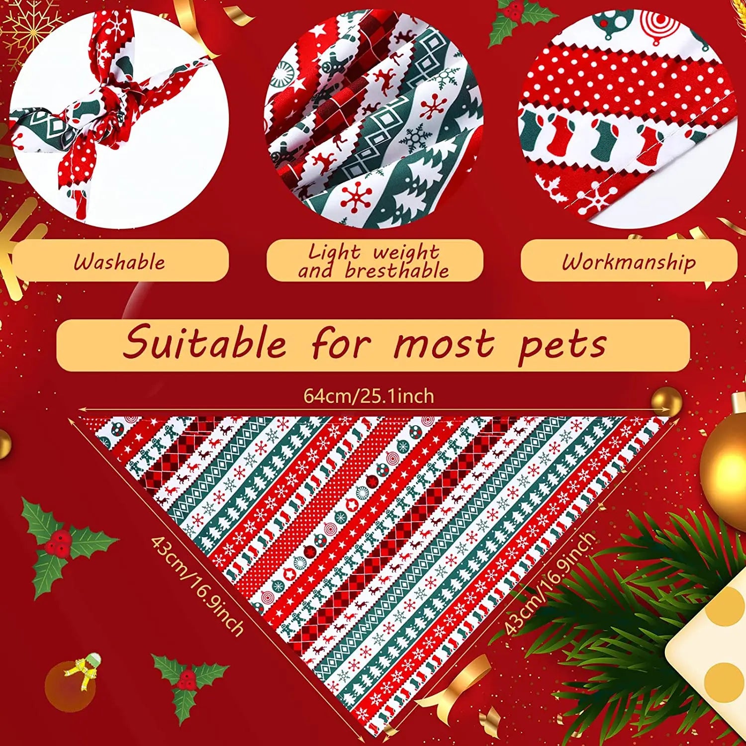 30 Pack Christmas Dog Bandana Fall Pets Scarf Triangle Bibs
