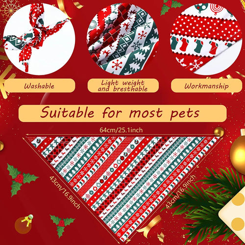 30 Pack Christmas Dog Bandana Fall Pets Scarf Triangle Bibs
