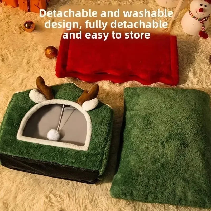 Christmas Cat Nest Dog Multifunctional House